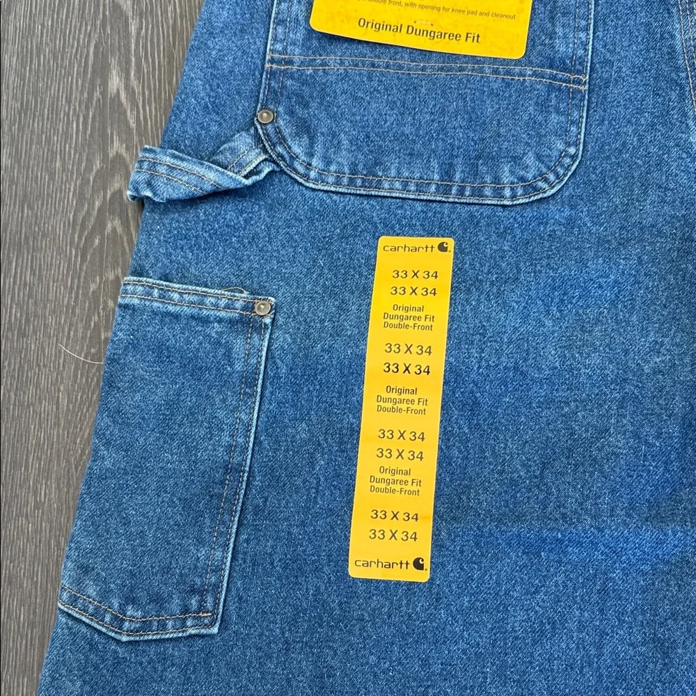 Carhartt Men's Relaxed Fit Blue Jeans double front heavyweight denim - Picture 5 of 11